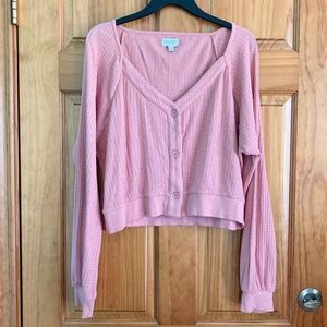 Women’s True Craft size medium gently used dusty rose colored cropped cardigan